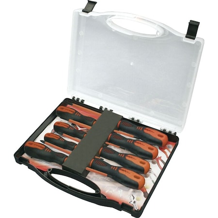 Ega Master SET OF 8 SCREWDRIVERS ELECT-PH-PZ ROTORK 1000 V IN PLASTIC CASE 76683